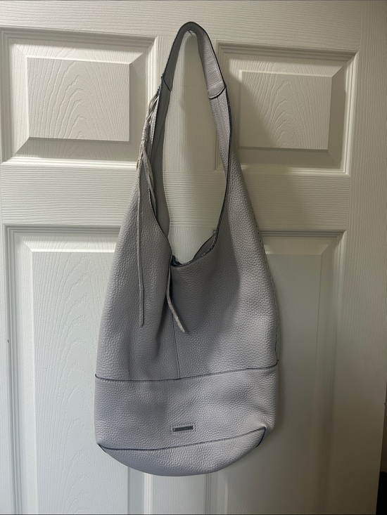 Rebecca Minkoff Handbags - Rebecca Minkoff Light Gray Pebbled Leather Shoulder Hobo